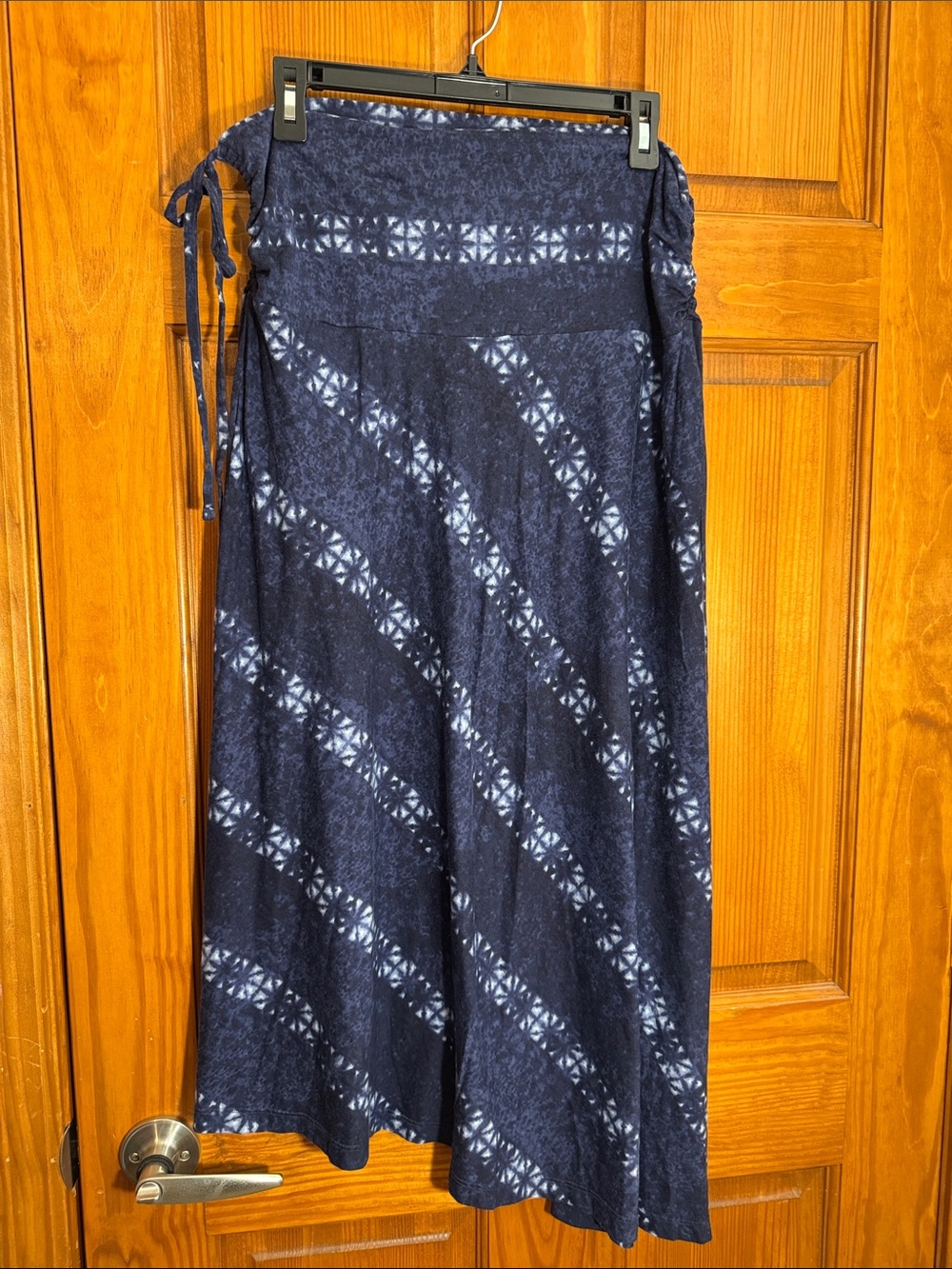 Patagonia Navy and White Asymmetrical Tie-Waist Kamala Skirt